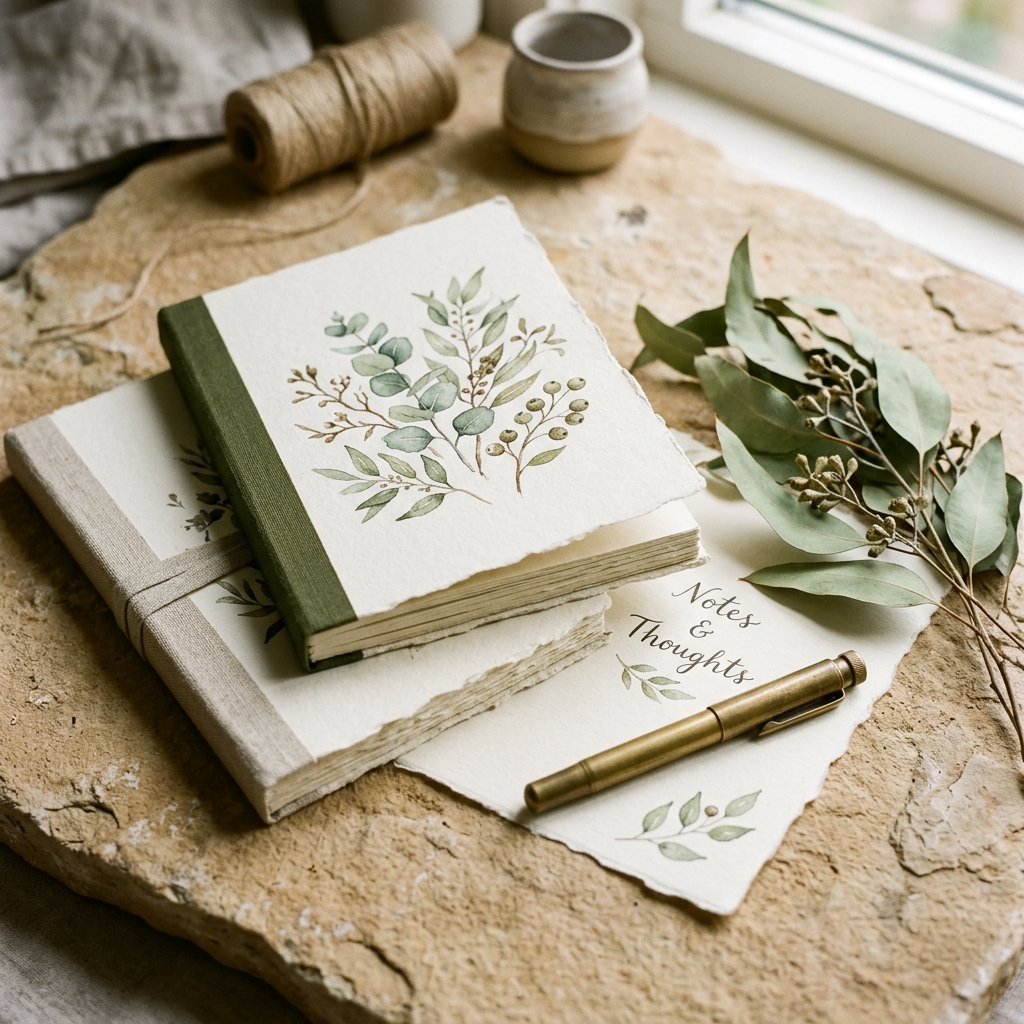 Papelería artesanal e ilustración botánica